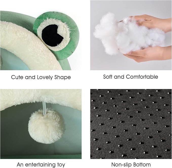 Jiupety Cute Cat Bed, Indoor Lovely Velvet Igloo - Image 4