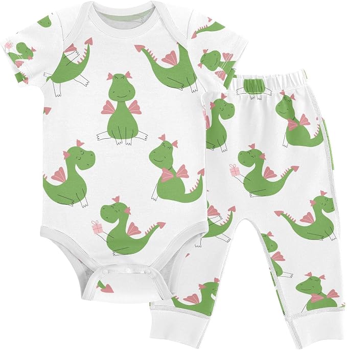 Baby Clothes Set Infant Bodysuits Pants Sets 0-24M by KICPOAY