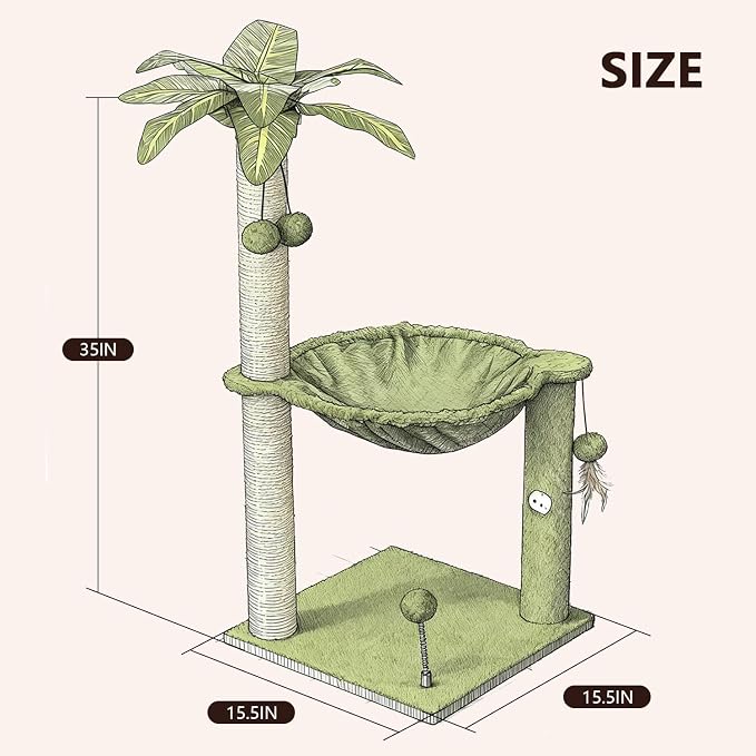 MECOOL Cat Tree for Indoor Cats 35" Tall Cat Scratching Post - Image 5