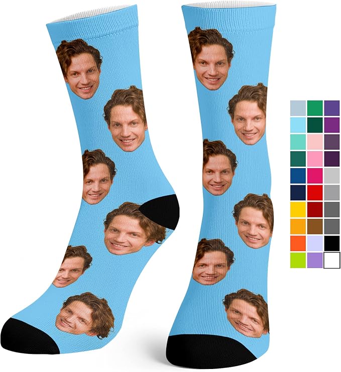 Artsadd Custom Face Socks for Women Men Cat Dog Lovers, Customized Unisex Funny by Artsadd