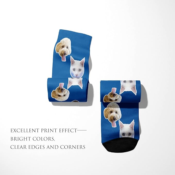 Artsadd Custom Face Socks for Women Men Cat Dog Lovers, Customized Unisex Funny - Image 5
