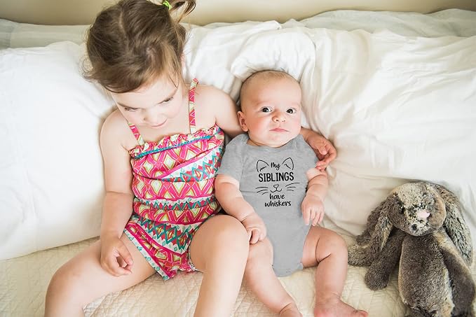 AW Fashions My Siblings Have Whiskers Baby Bodysuit Funny Cute Infant Outfit - Image 4