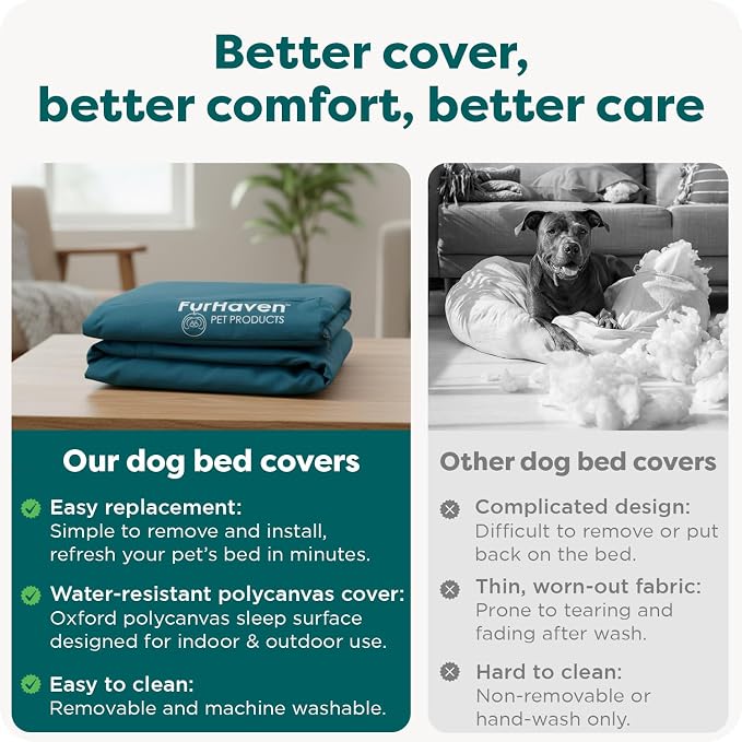 Furhaven Replacement Dog Bed Cover Water-Resistant Indoor/Outdoor Logo Print - Image 7