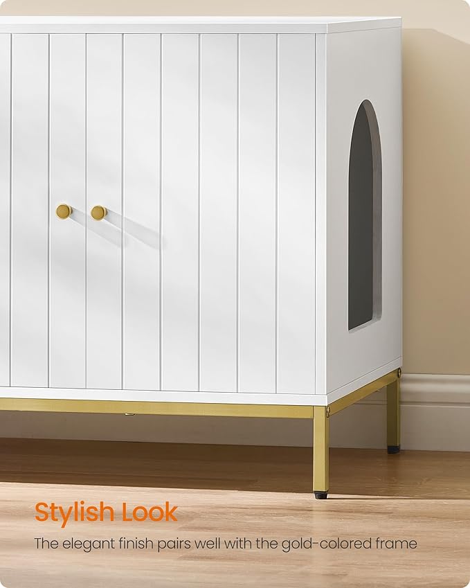 Feandrea Double Cat Litter Box Enclosure, Hidden Litter Box Furniture - Image 7