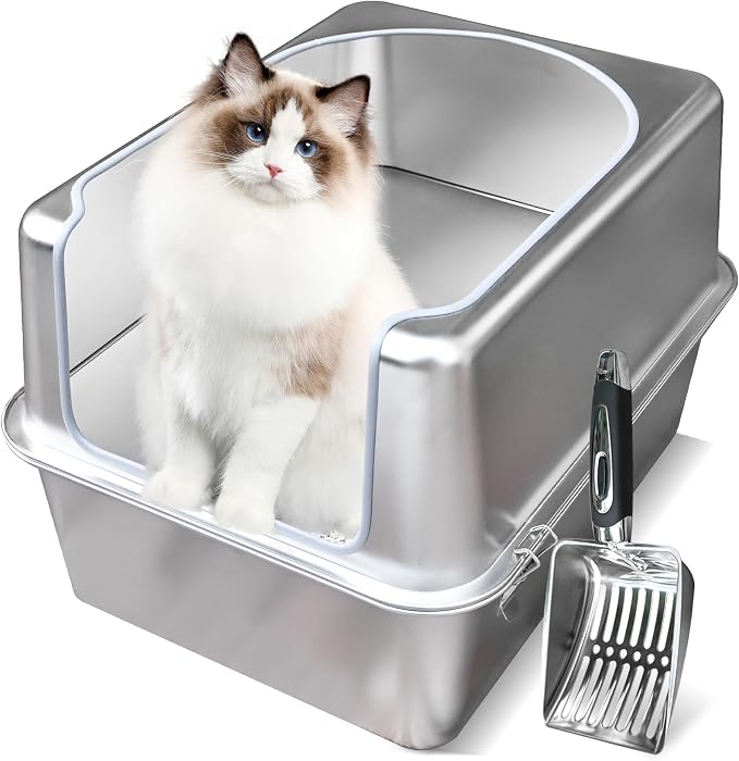 Stainless Steel Litter Box by Aothey