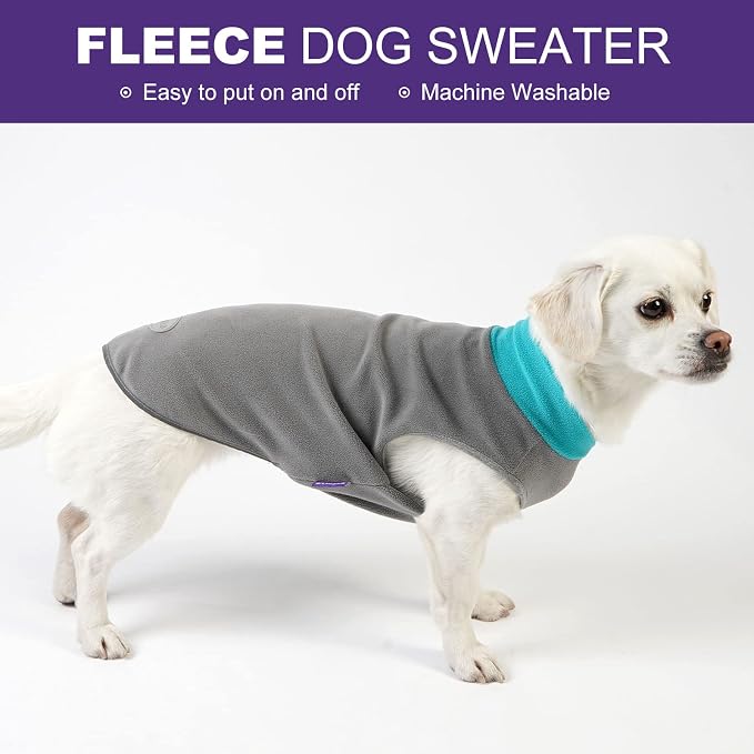 cyeollo 2 Pack Fleece Dog Sweater Stretchy Reflective Stripe Sweatshirt Pet - Image 3