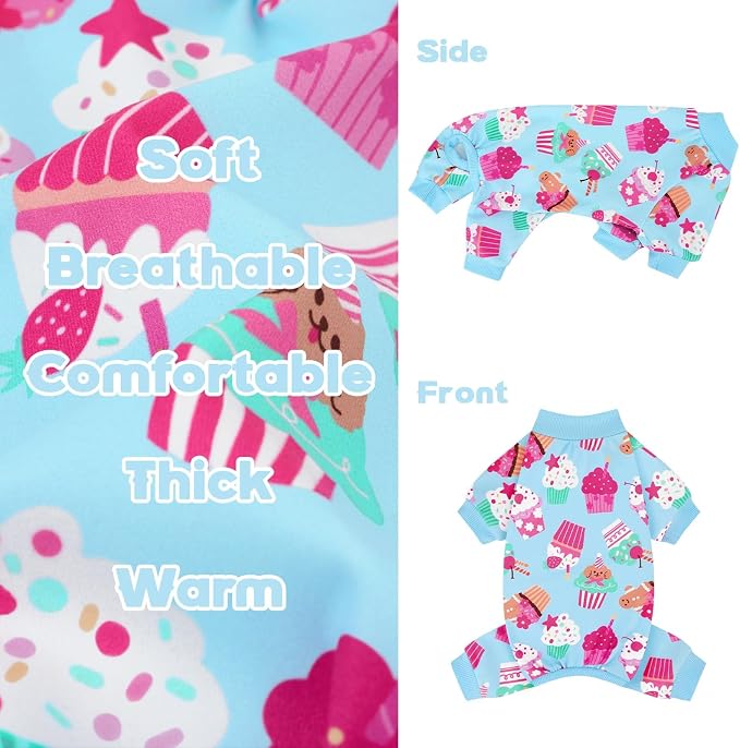 XPUDAC 4 Pack Dog Pajamas Cute Soft Dog Clothes - Image 5