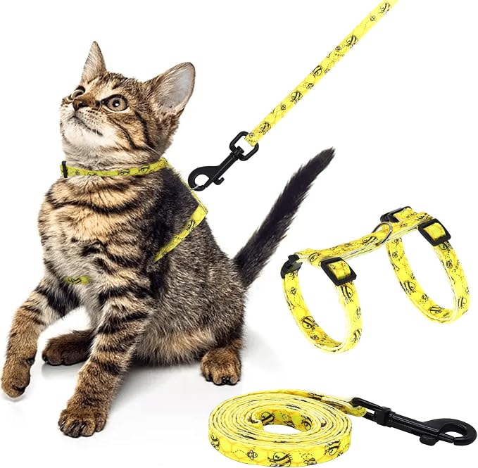 Cotton Cat Harness and Leash Set, Escape-Proof Adjustable Soft Harness by Giecooh