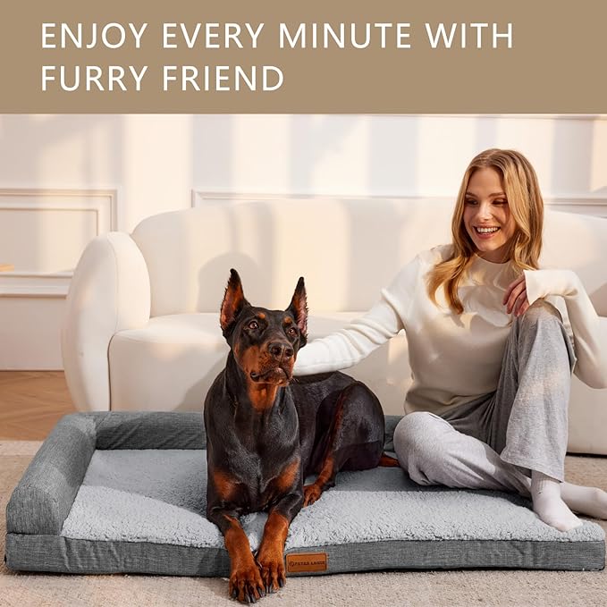 Patas Lague Orthopedic XL Dog Bed Large Sized Dog 42''X28'', Waterproof L - Image 2