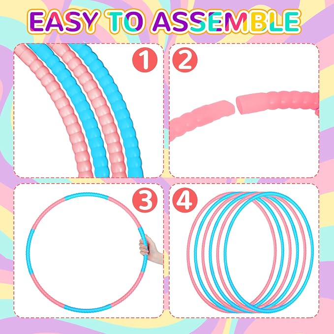 6 Pcs Exercise Hoop Detachable Fitness Rings Adjustable Plastic Toy Fitness - Image 4