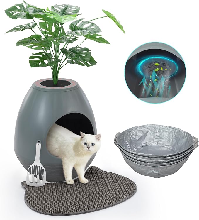 Eggloa6 Cat Litter Box Enclosure by COZIWOW