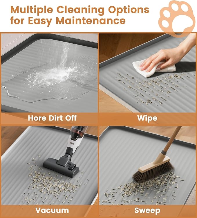 Cat Litter Mat 36x24 Inch, Silicone Litter Box Mat - Image 6