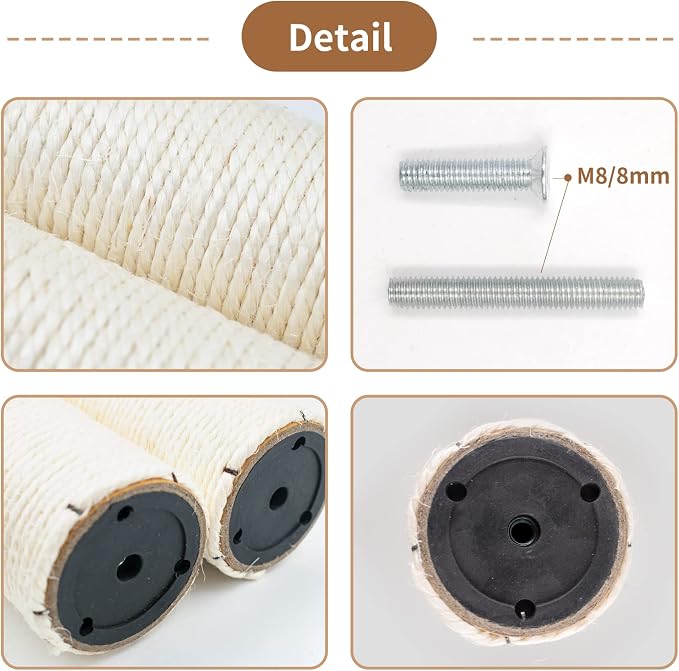 15" Cat Scratching Replacement Posts Natural Sisal Scratcher Post - Image 3