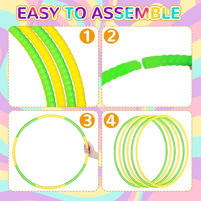 6 Pcs Exercise Hoop Detachable Fitness Rings Adjustable Plastic Toy Fitness - Image 4