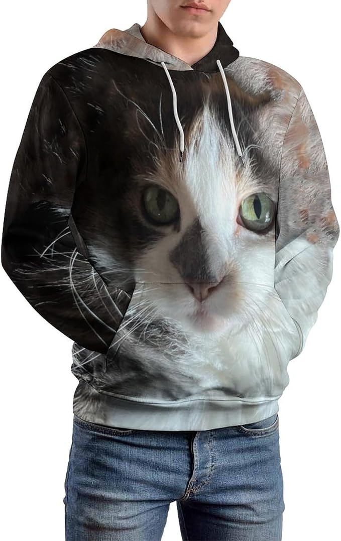 Artsadd Custom Face Unisex athletic Pockets Sweatshirt Loose Hoodie Custom - Image 2