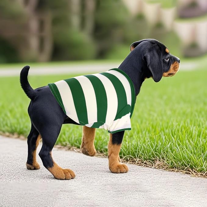 Dog Shirt Polo Shirt Striped Collar Puppy Clothes Summer Button Up Pet Clothes - Image 7