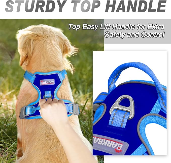 BARKBAY No Pull Dog Harness Front Clip Heavy Duty Reflective Easy Control Handle - Image 3