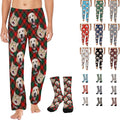 Artsadd Personalized Christmas Pajama Pants Socks by Artsadd
