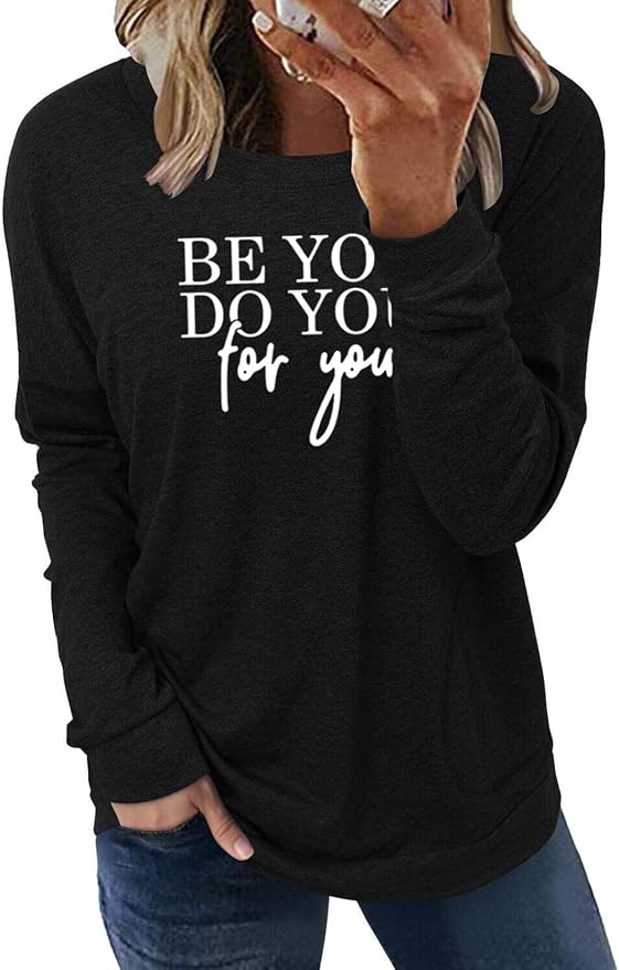 Akihoo Womens Casual Long Sleeve Tunic Tops Crew Neck Shirt Blouses - Image 2