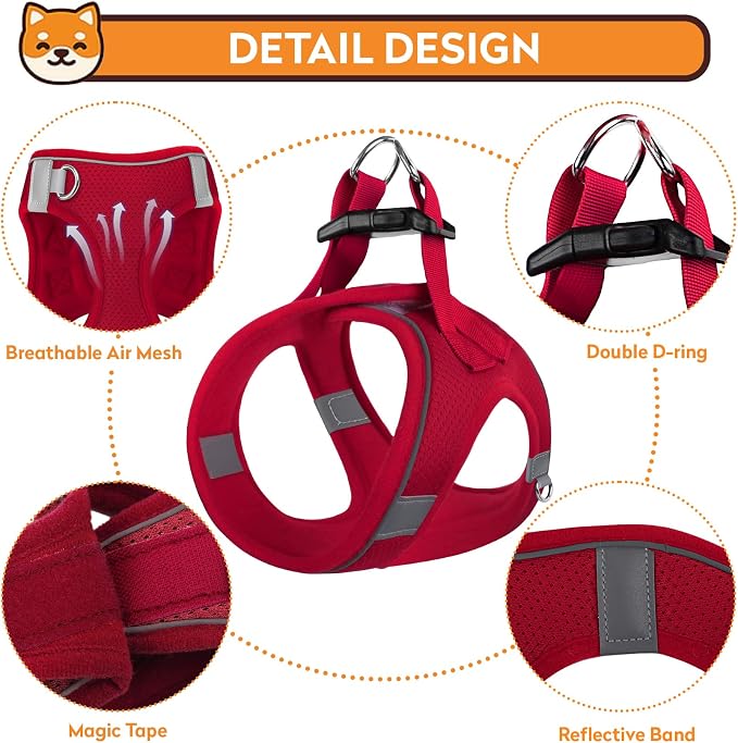 Dog Harness with Leash Set, No-Pull Step-in Reflective Pet Harness with 1 Leash - Image 2