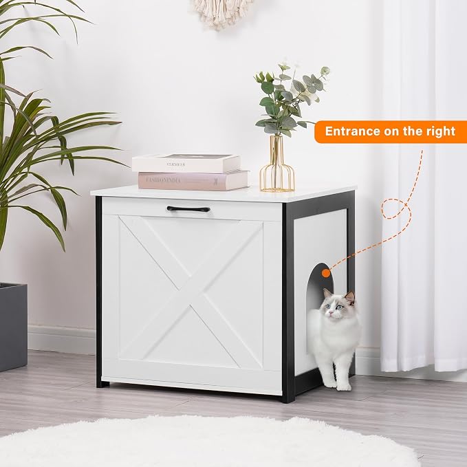 Dwanton Cat Litter Box Furniture Hidden, Cat Litter Box Enclosure, Reversible - Image 2