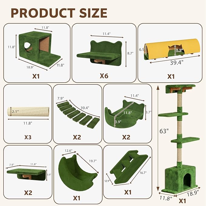 Cat Wall Shelves, Wall Mounted Pet Shelf Furniture w/Plush Fabric, Cats - Image 2