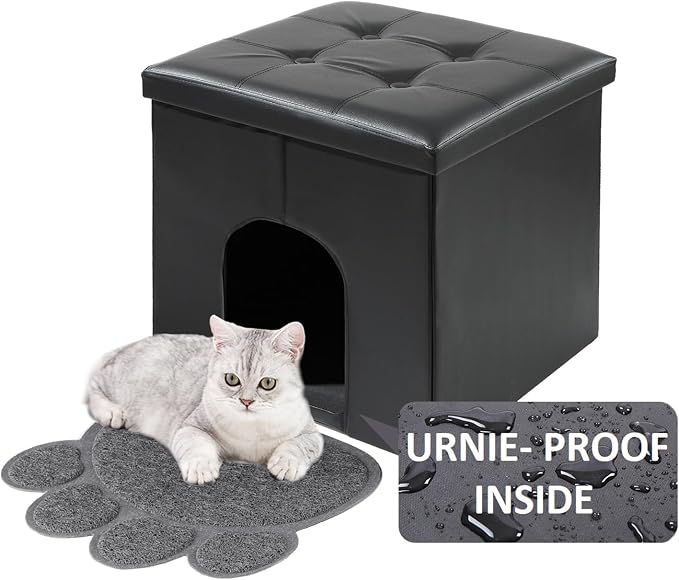 MEEXPAWS Cat Litter Box Enclosure Furniture Hidden, Cat Washroom Bench Storage by PETPRODUCTS