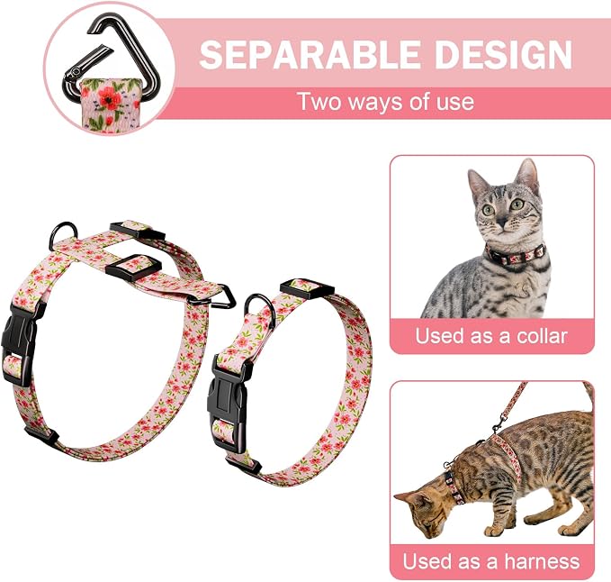 Hikiko Cat Harness and Leash Set Escape Proof Adjustable Walking Travel Cute - Image 3