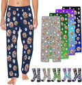 Custom Couple Pajama Pants Sock by FUNAO