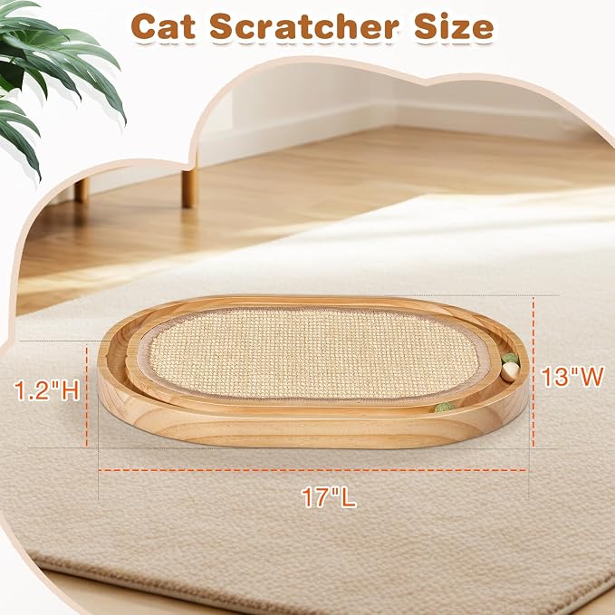 Oval Sisal Cat Scratcher with Ball Track - Image 6