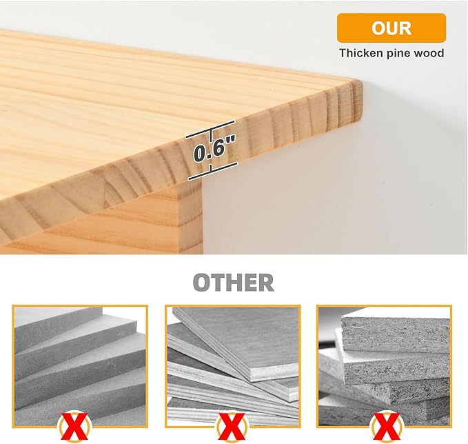 Cat Wall Shelves and Perches, Pine Wooden Cat Wall Furniture Climbing Shelves - Image 6