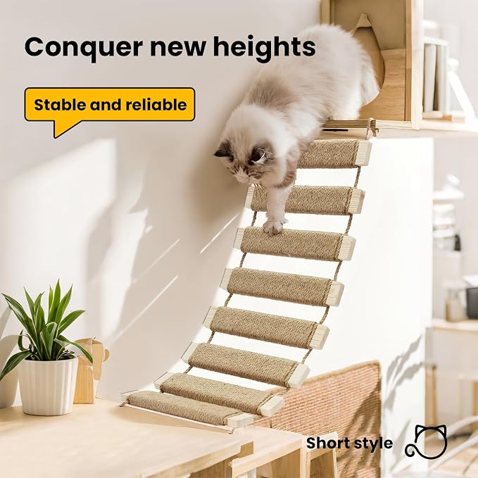 20in Cat Ladder & Bridge, Outdoor Cat Tree - Image 2