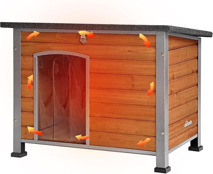 Aivituvin Dog House Outdoor & Indoor Unique All-Around Iron Frame Dog Kennel by Aivituvin