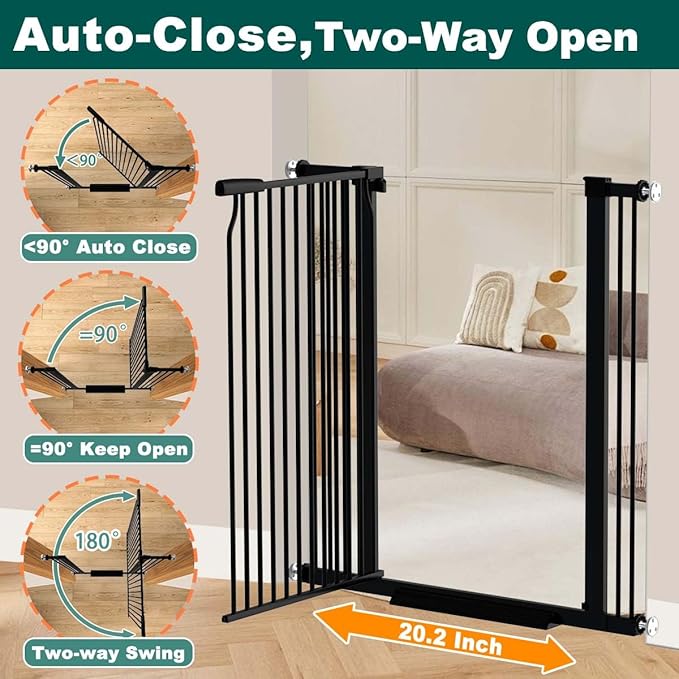 Fairy Baby 40.5" Extra Tall Baby Gate No Drill, 54.8"-60.2" Extra Wide Dog Pet - Image 5