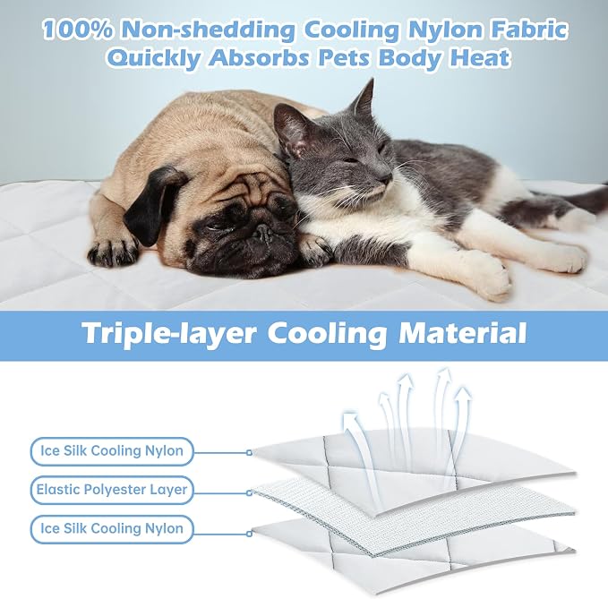 Dog Cooling Mat, Cat Self Cool Ice Pads, Lightweight Pet Pad Blanket Bed Cover - Image 4