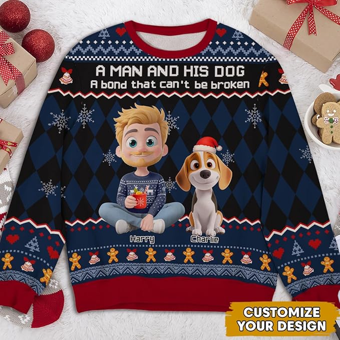 Wrappiness A Girl And Her Dog Christmas Sweatshirt - Image 4