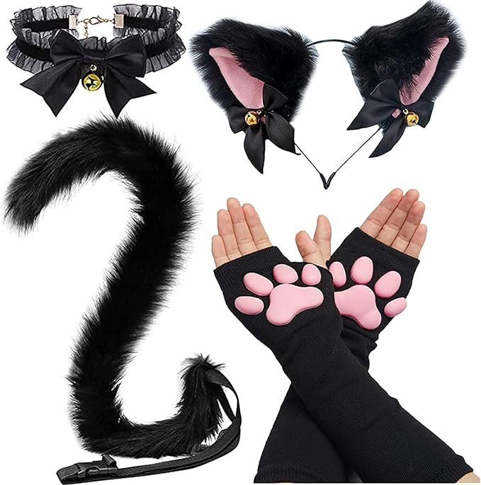 Cat Paw Thigh High Socks Golves, Cute Soft 3D Toe Beans Socks Mittens Kitten by SUPTEC%C2%AE