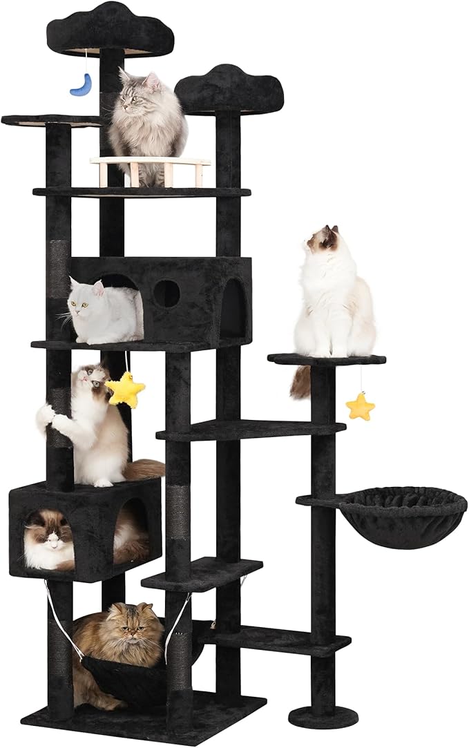79inch Giant Cat Tree for Heavy Duty Big Cats, Cat Condo by Meecal