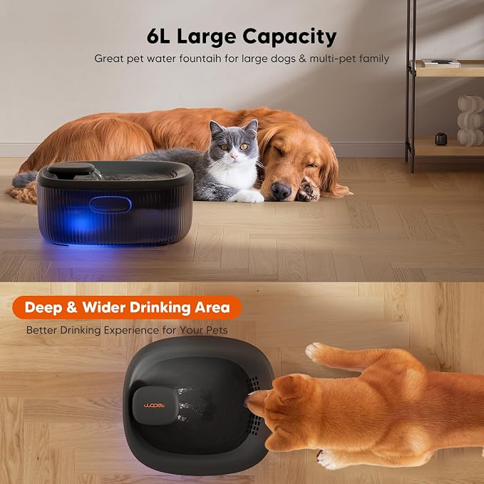 WOPET Dog Water Fountain for Large Dogs, 6L/205oz Automatic Cat Water Fountain - Image 2
