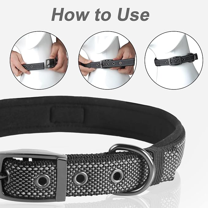 PetiFine Dog Collars for Small Dogs, Neoprene Padded Dog Collar, Reflective - Image 6
