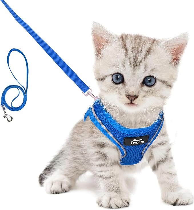 TwoEar Cat Harness Escape Proof, Soft Dog Vest Harness Adjustable, Breathable by TwoEar