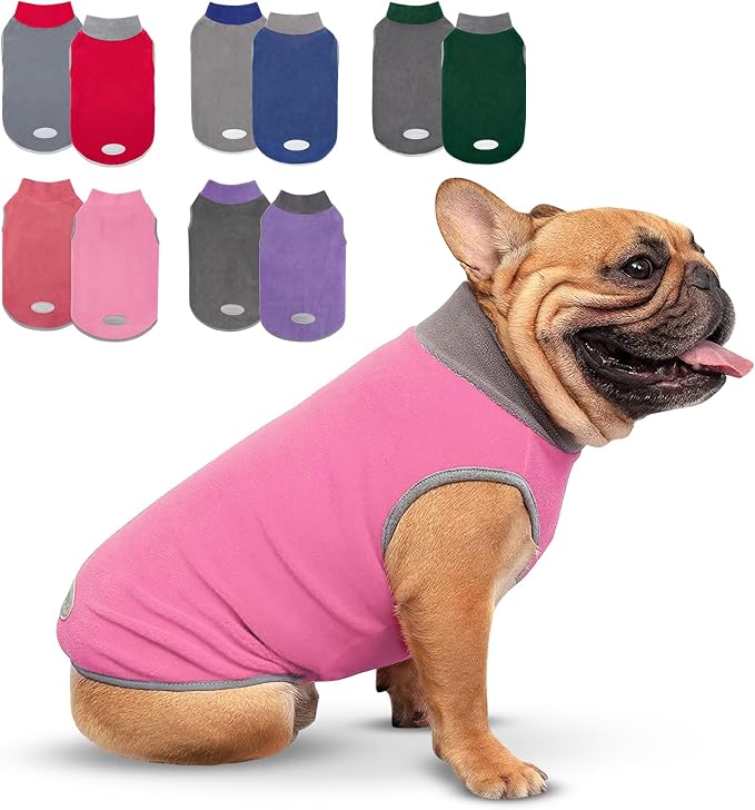 cyeollo 2 Pack Dog Sweaters for Small Dogs Lightweight Stretchy Fleece Vest by CYEOLLO