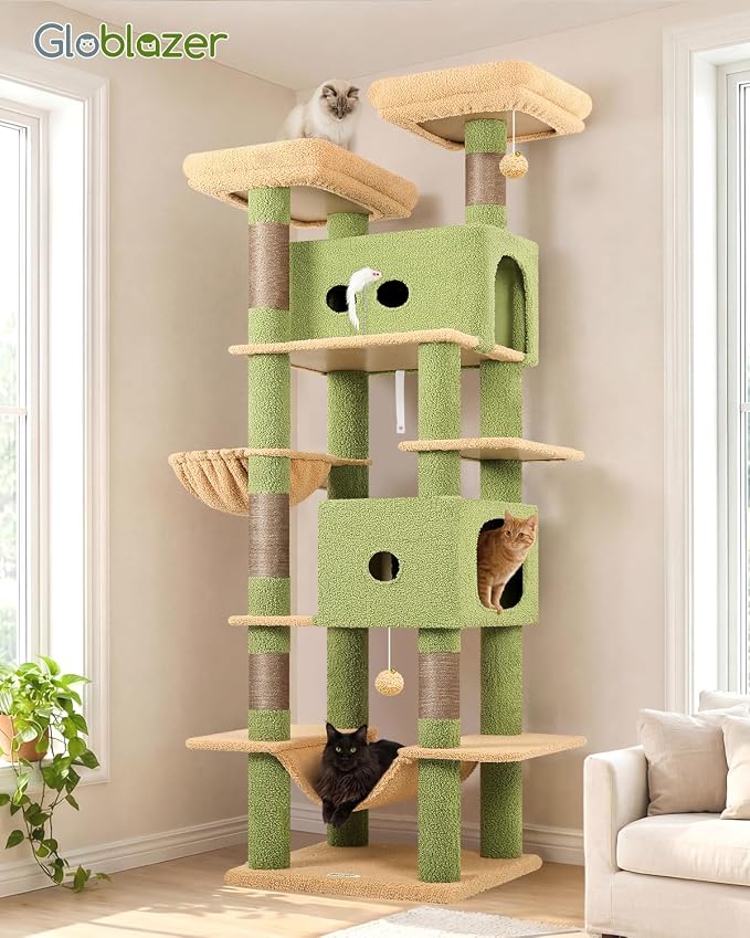 Globlazer Cactus Heavy Duty Cat Tree Tower 80in Tall Extra Large Cat Tree Tower - Image 7
