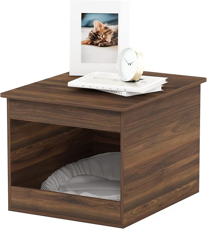 Furinno Peli Top Opening Litter Box Enclosure, Columbia Walnut by Furinno-FitsYourSpaceFitsYourBudget