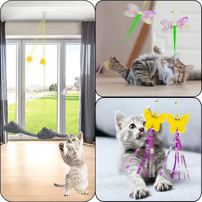 Cat Toys Indoor Hanging Door Retractable Bird Cat Toy - Image 5