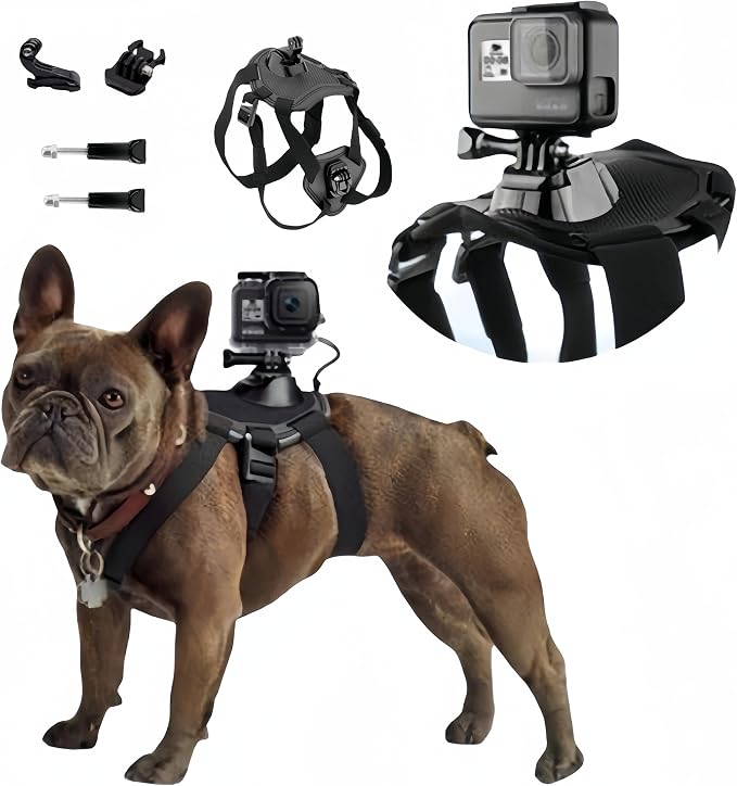 Dog Harness for Gopro, with 2 Mouting Base, Soft Adjustable for Small Medium by wogerplu