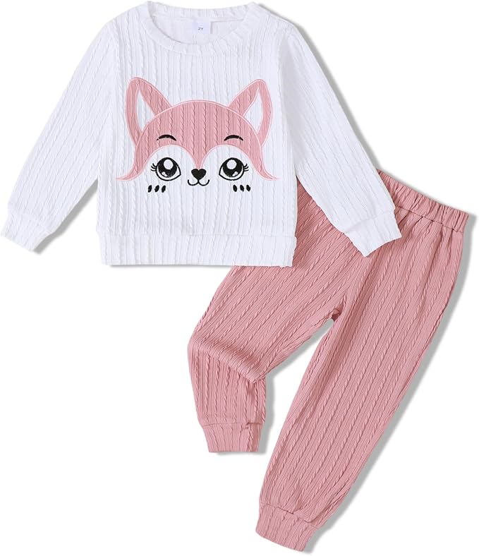 Jecson Toddler Girl Fall Clothes: Soft Outfits Set Embroidered Knit Top & by WarmthLoveinStitches