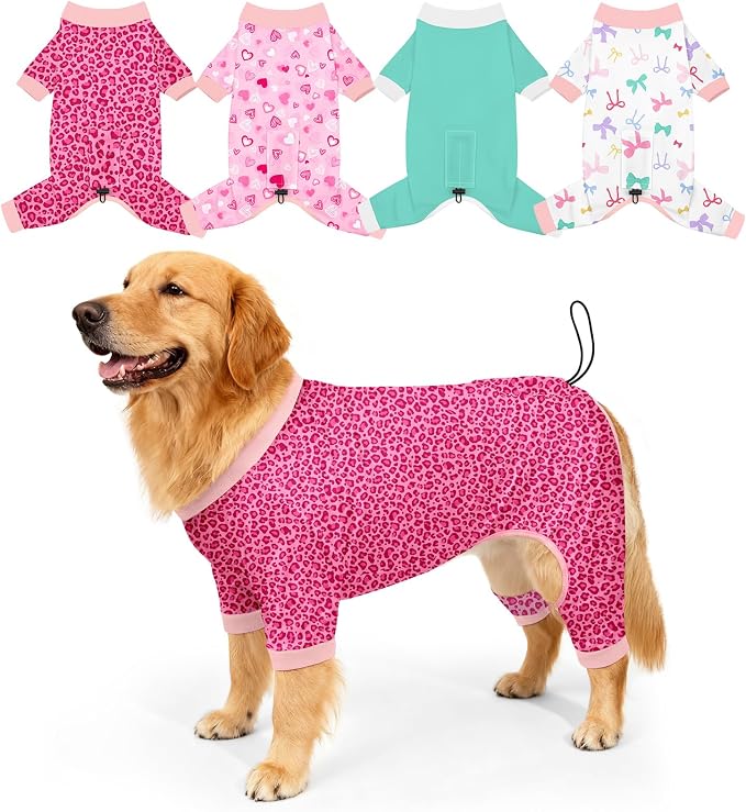 Bienbee Dog Pajamas, 4 Pack Dog Recovery Suit Shedding Suit Cute Soft Puppy by Bienbee