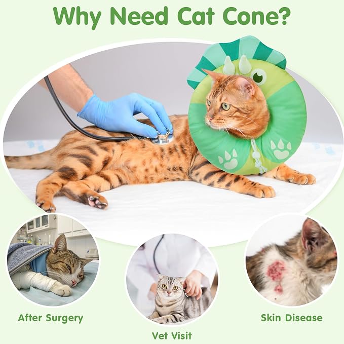 BEAUTYZOO Cat Cone, Adjustable Cat Cone Collar Soft, Cat Recovery E Collars - Image 2