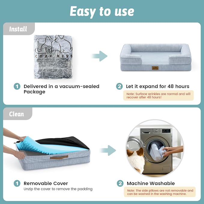 Cooling Dog Bed for Large Size Dogs, Q-Max >0.4 Summer Cool Orthopedic Foam Pet - Image 6